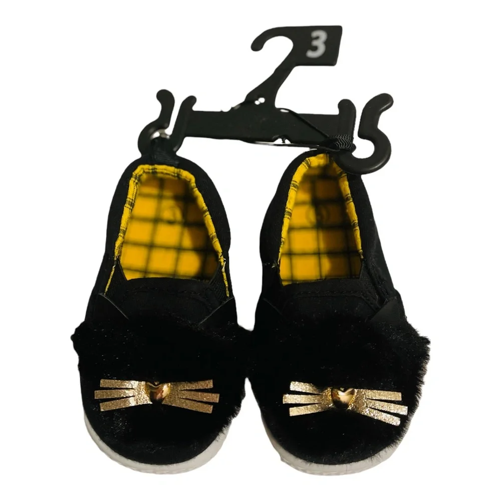 NEW Wonder Nation Baby Girl Black Shoes Size 3 - Picture 1 of 6